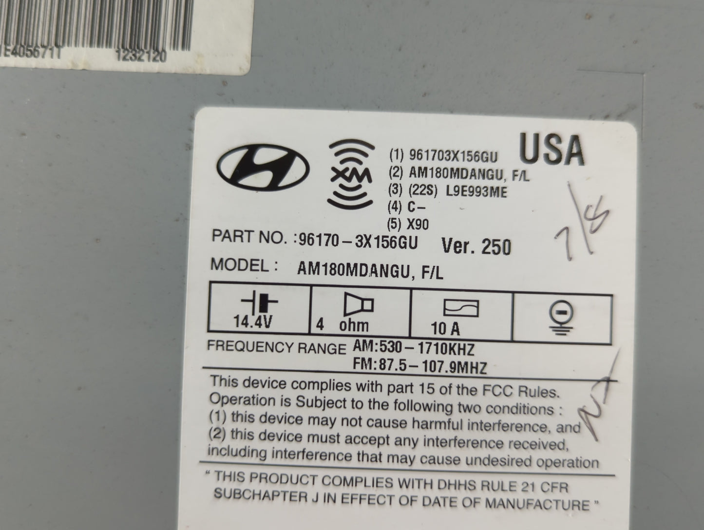 2014-2016 Hyundai Elantra Am Fm Cd Player Radio Receiver - Oemusedautoparts1.com