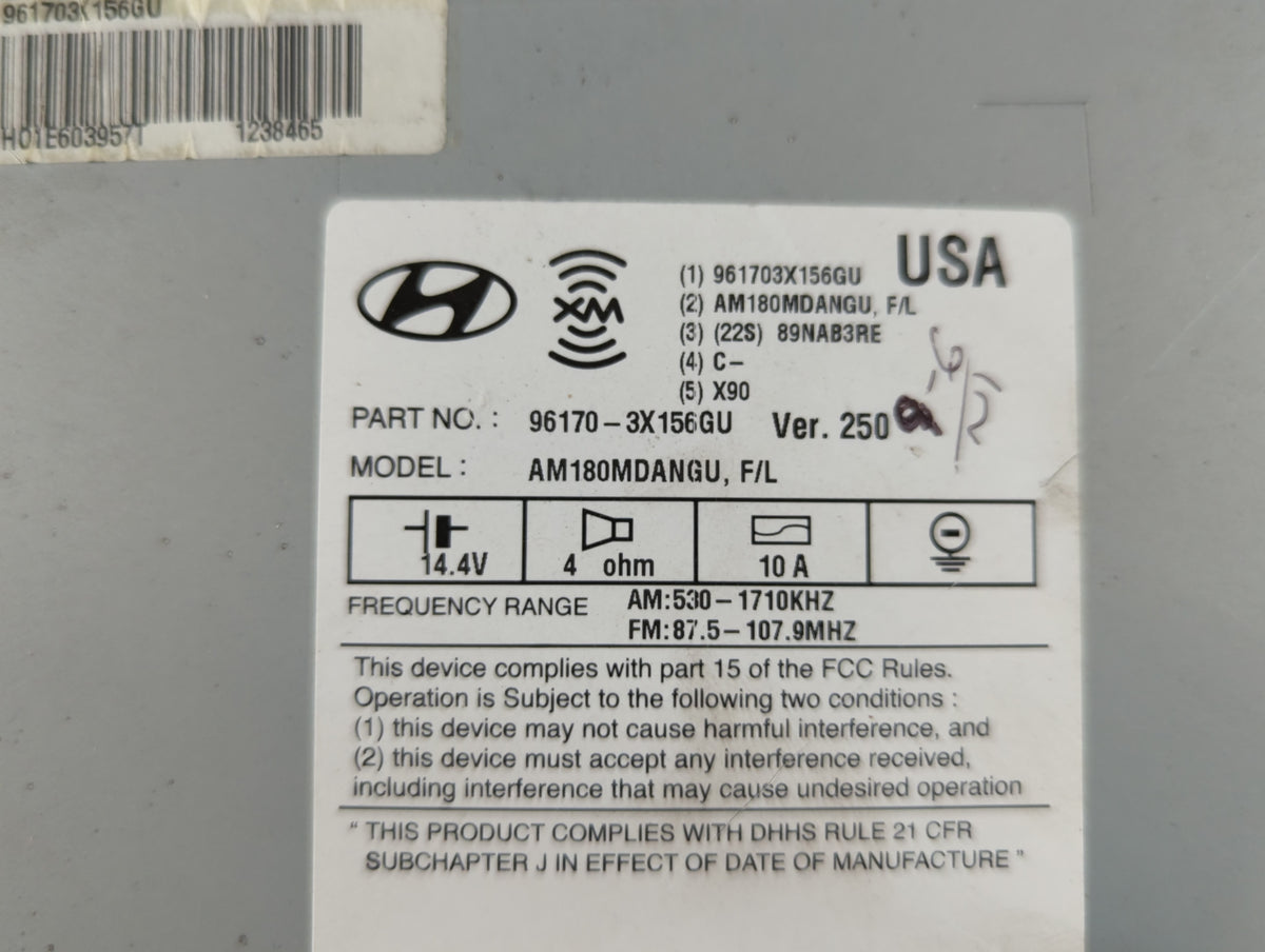 2014-2016 Hyundai Elantra Am Fm Cd Player Radio Receiver 742109 - Oemusedautoparts1.com
