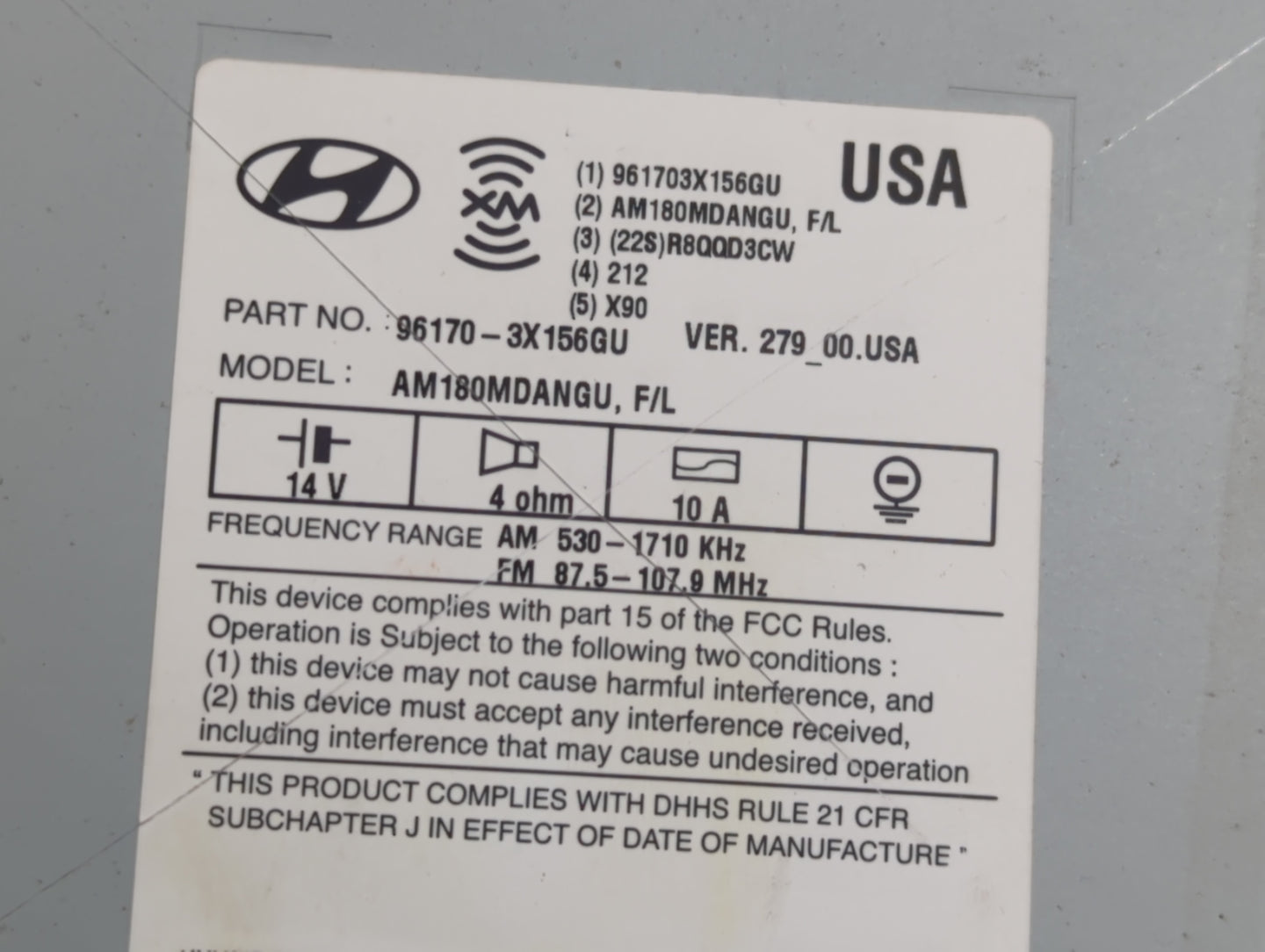 2014-2016 Hyundai Elantra Am Fm Cd Player Radio Receiver - Oemusedautoparts1.com