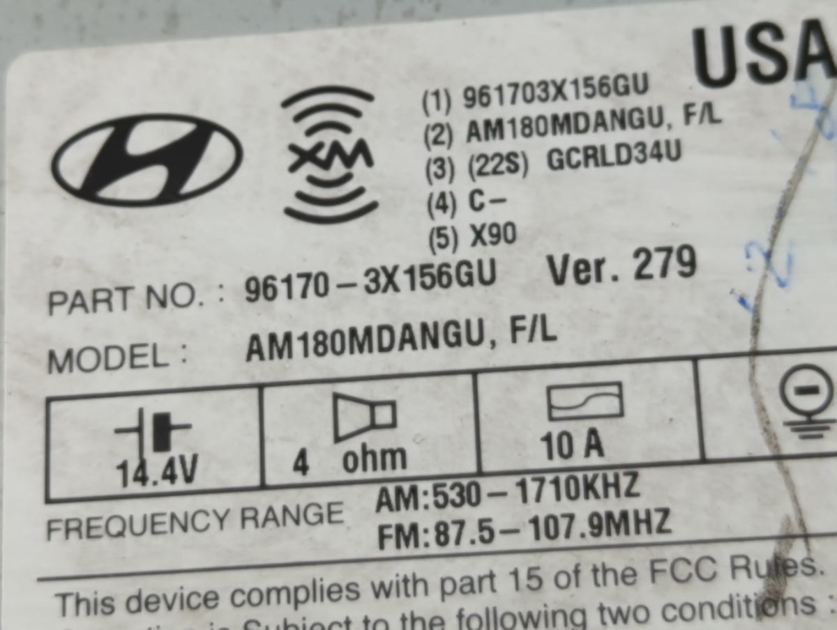 2014-2016 Hyundai Elantra Am Fm Cd Player Radio Receiver 764630 - Oemusedautoparts1.com