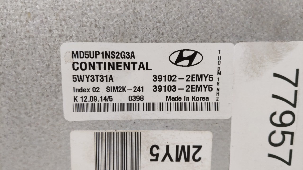2014-2016 Hyundai Elantra PCM Engine Control Computer ECU ECM PCU OEM P/N:39133-2EGE0 39102-2EML6 Fits Fits 2014 2015 2016 O