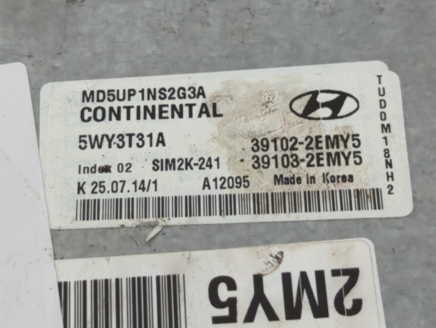 2014-2016 Hyundai Elantra PCM Engine Control Computer ECU ECM PCU OEM P/N:39103-2EMY5 39102-2EMY5 Fits Fits 2014 2015 2016 O