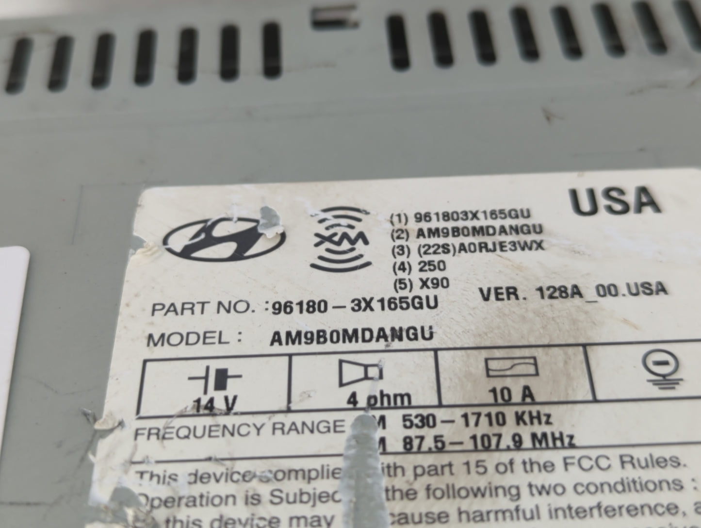2014-2016 Hyundai Elantra Radio AM FM Cd Player Receiver Replacement P/N:96180-3X165GU Fits Fits 2014 2015 2016 OEM Used Aut