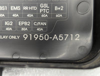 2014-2015 Hyundai Elantra Gt Fusebox Fuse Box Panel Relay Module P/N:91950-A5712 Fits Fits 2014 2015 OEM Used Auto Parts - O