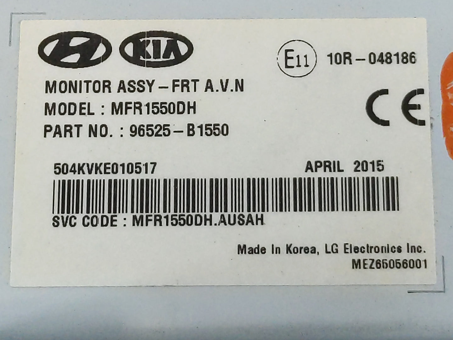 2015-2016 Hyundai Genesis Information Display Screen - Oemusedautoparts1.com