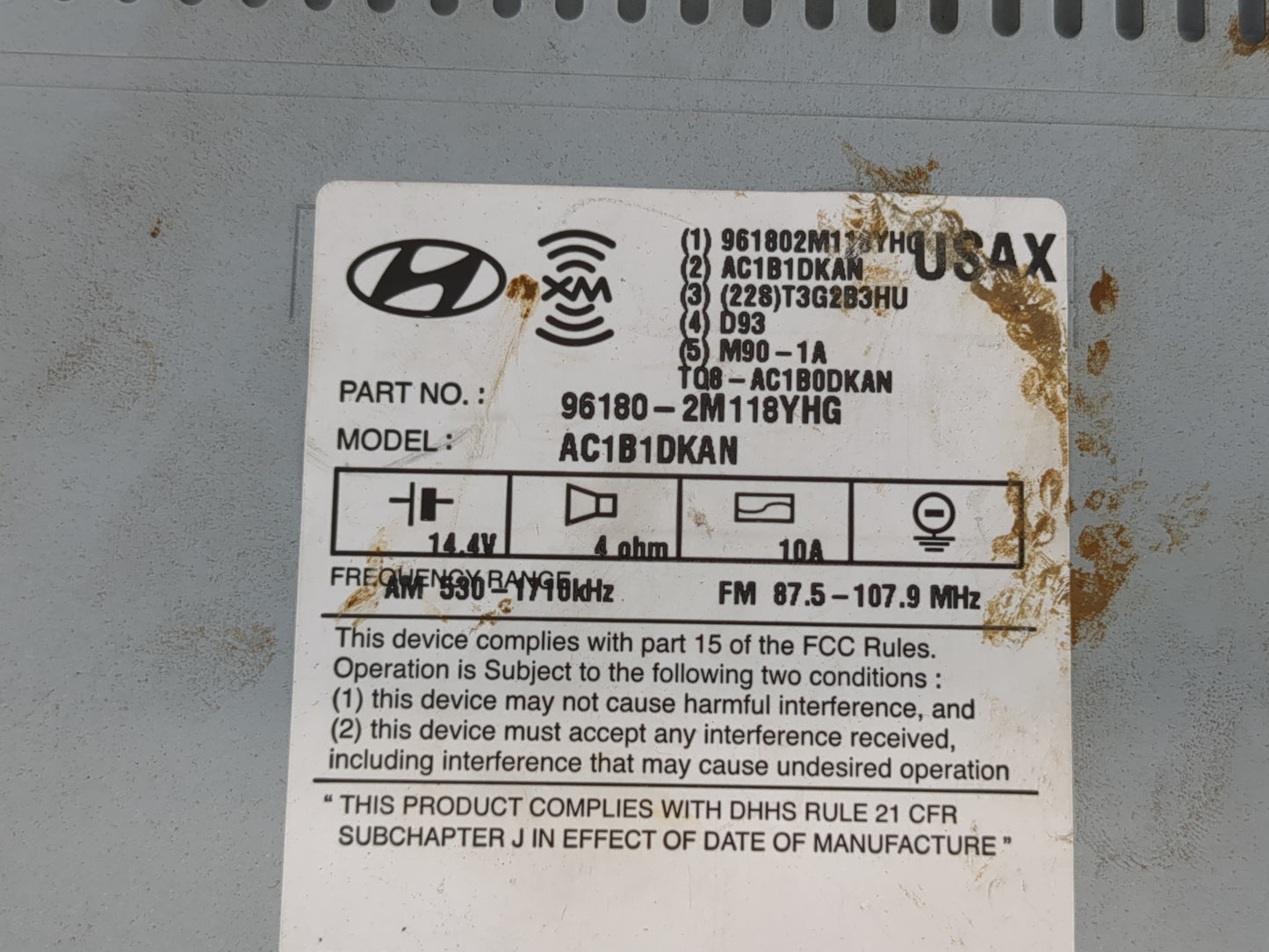 2014-2015 Hyundai Genesis Radio AM FM Cd Player Receiver Replacement P/N:96180-2M118YHG 96560-2M550YHG Fits Fits 2014 2015 O