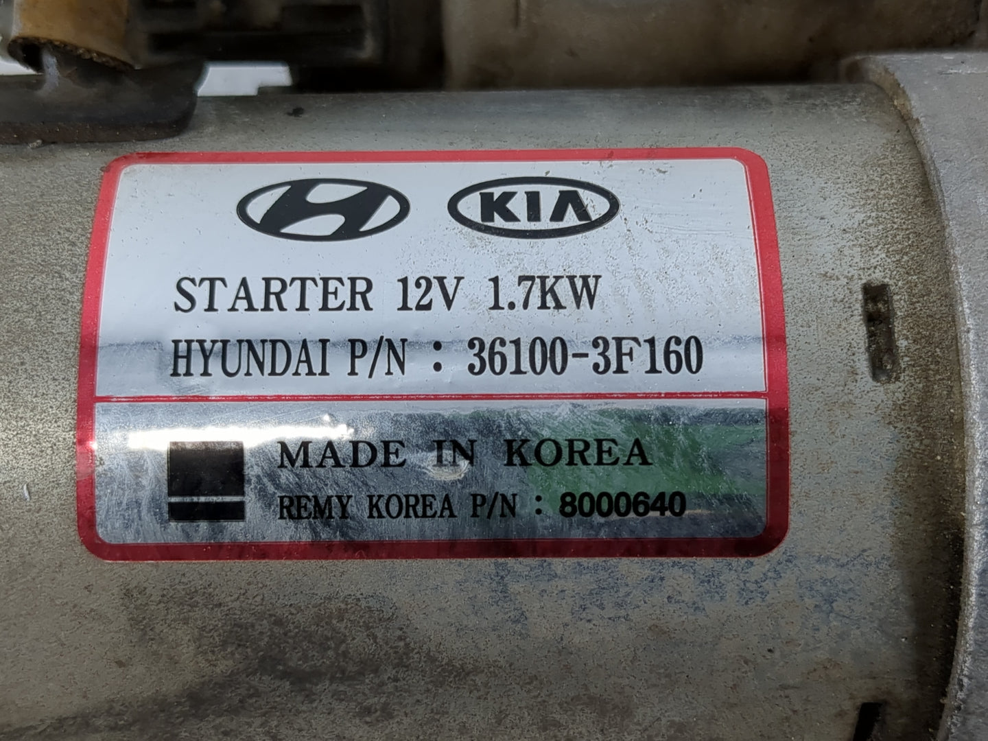 2015-2016 Hyundai Genesis Car Starter Motor Solenoid OEM P/N:36100-3F160 Fits Fits 2015 2016 2017 2018 2019 2020 OEM Used Au