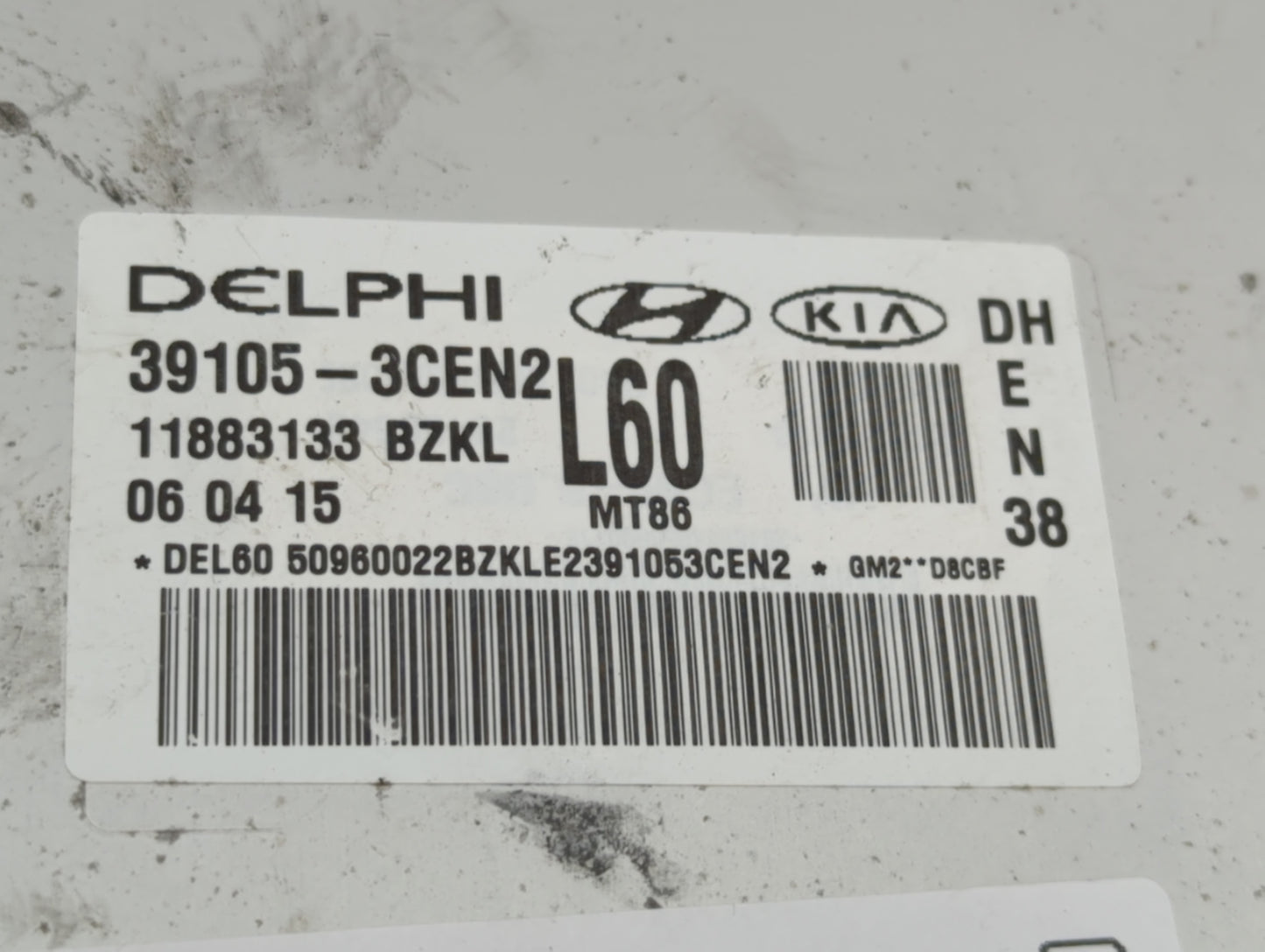 2015-2016 Hyundai Genesis PCM Engine Control Computer ECU ECM PCU OEM P/N:39105-3CEN2 Fits Fits 2015 2016 2017 OEM Used Auto