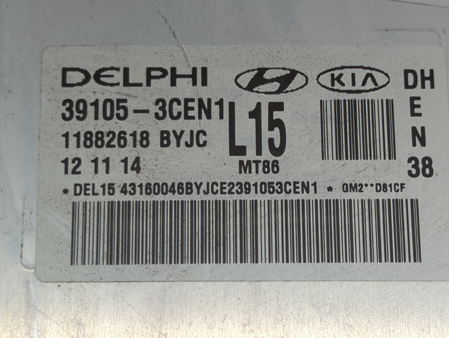 2015-2016 Hyundai Genesis PCM Engine Control Computer ECU ECM PCU OEM P/N:39105-3CEN1 Fits Fits 2015 2016 2017 OEM Used Auto