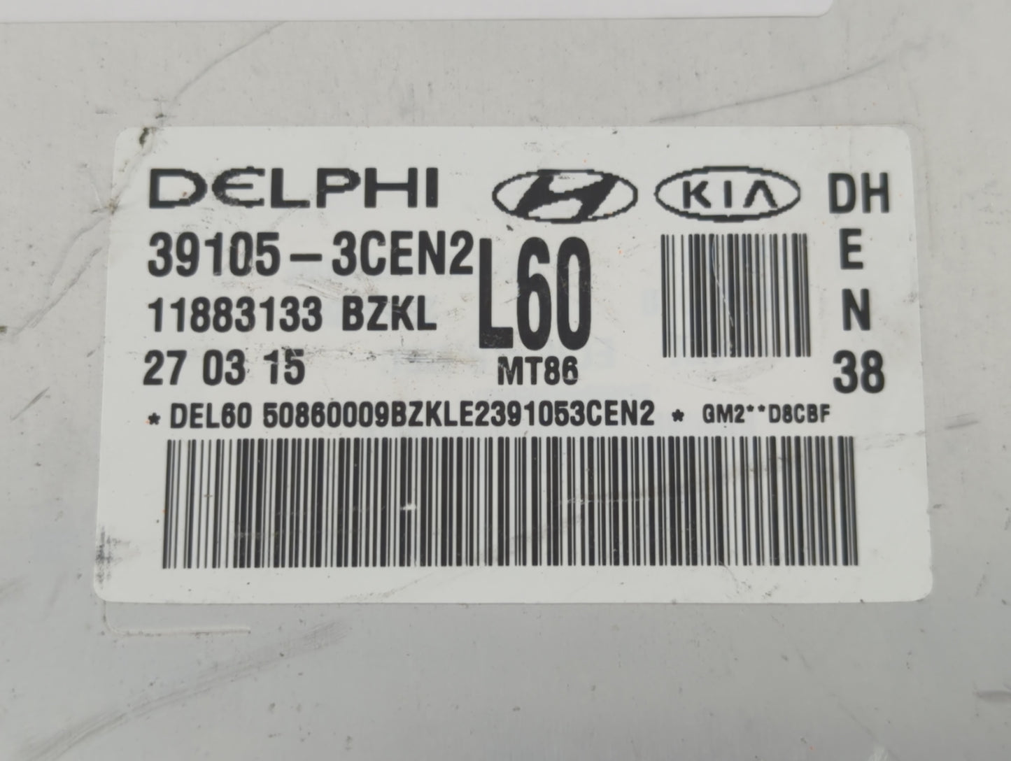 2015-2016 Hyundai Genesis PCM Engine Control Computer ECU ECM PCU OEM P/N:39105-3CEN2 Fits Fits 2015 2016 2017 OEM Used Auto