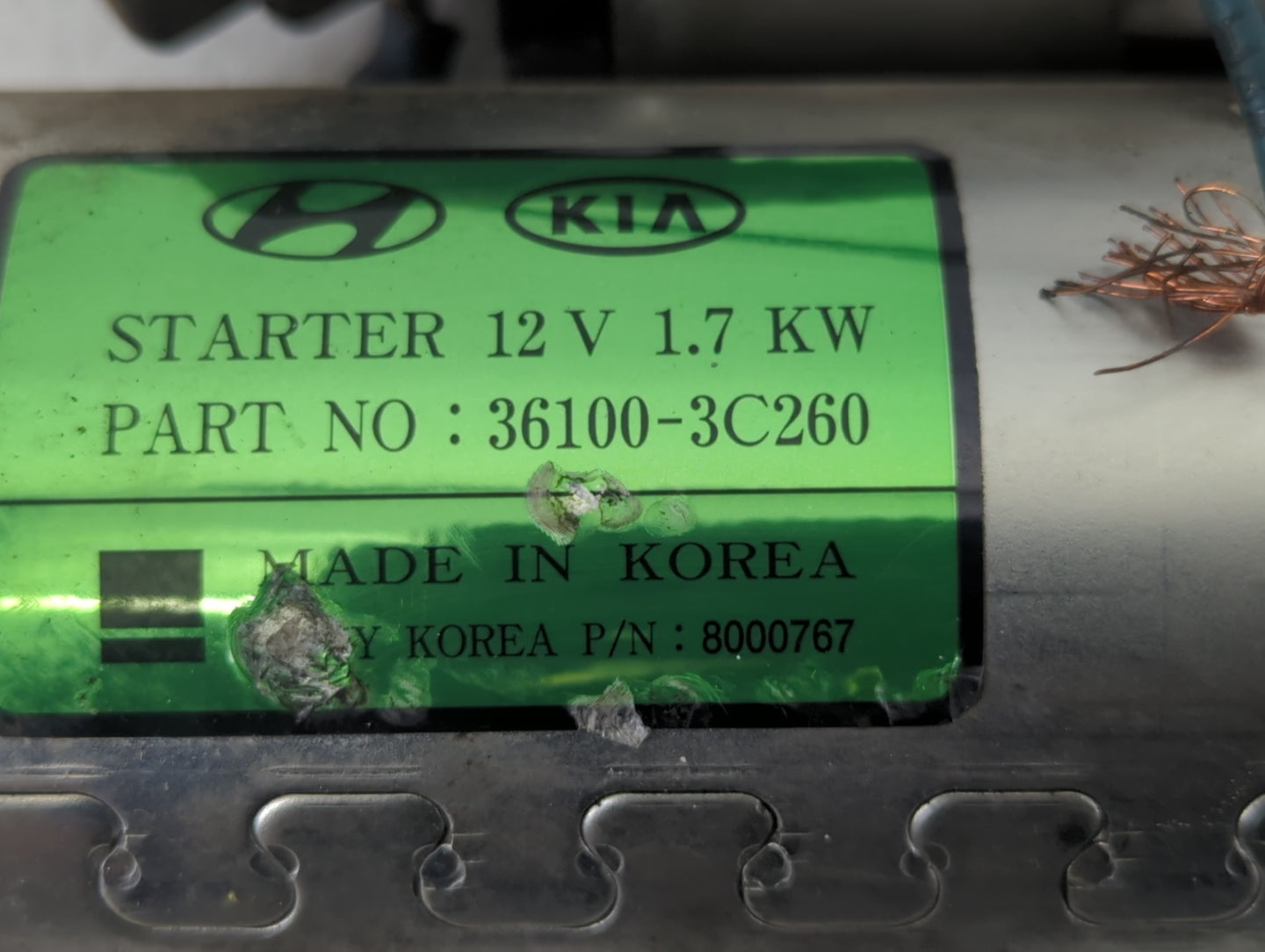 2015-2018 Hyundai Santa Fe Car Starter Motor Solenoid OEM P/N:36100-3C260 Fits Fits 2015 2016 2017 2018 2019 2020 OEM Used A