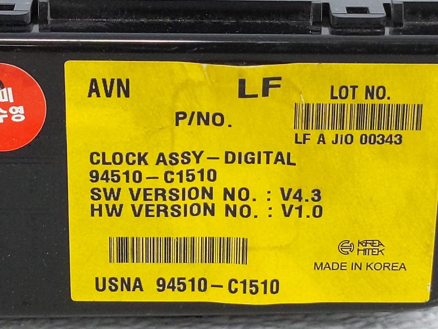 2015-2017 Hyundai Sonata Climate Control Module Temperature AC/Heater Replacement P/N:94510-C1510 Fits Fits 2015 2016 2017 O