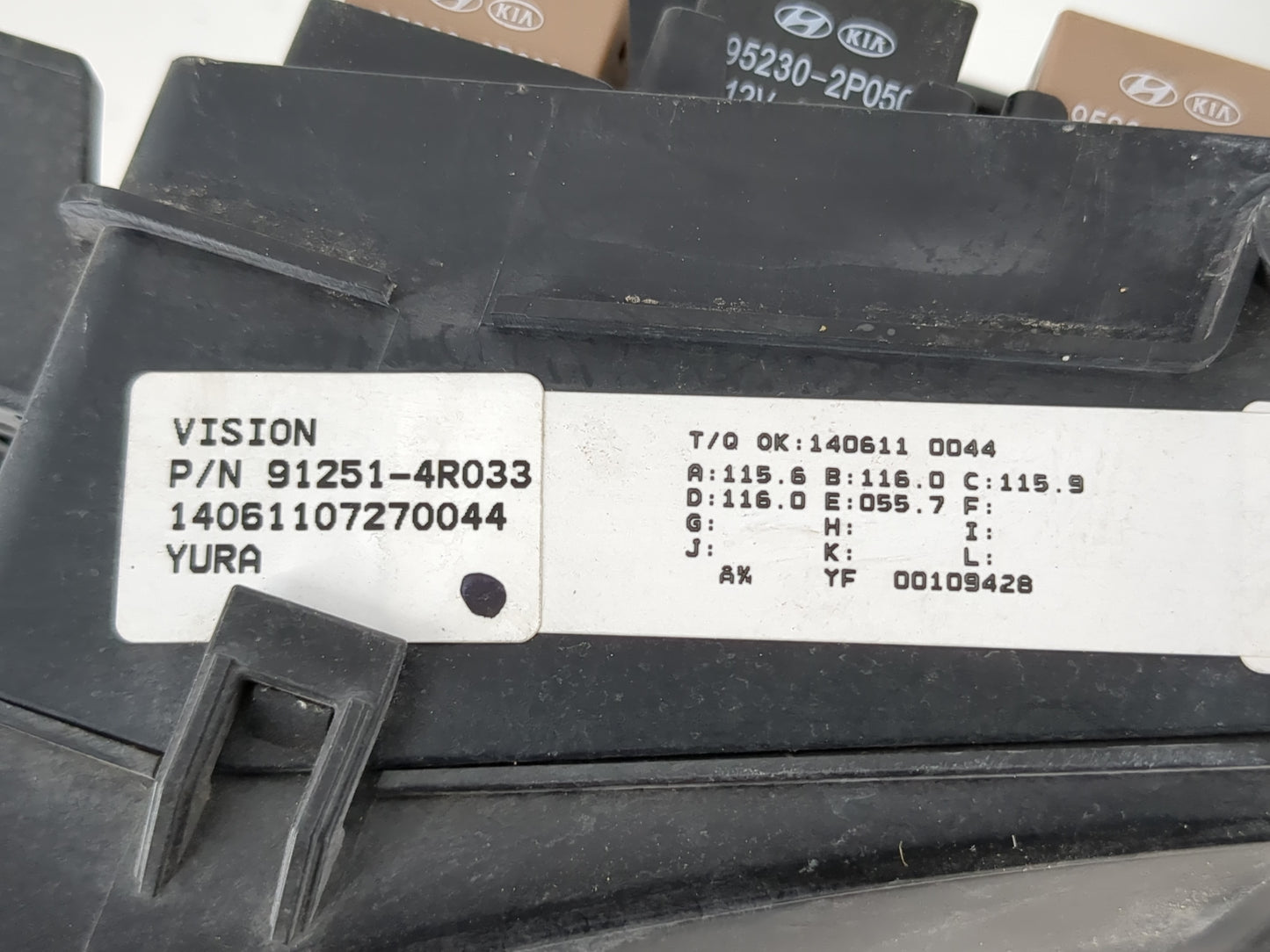 2013-2015 Hyundai Sonata Fusebox Fuse Box Panel Relay Module P/N:91251-4R033 Fits Fits 2013 2014 2015 OEM Used Auto Parts - 