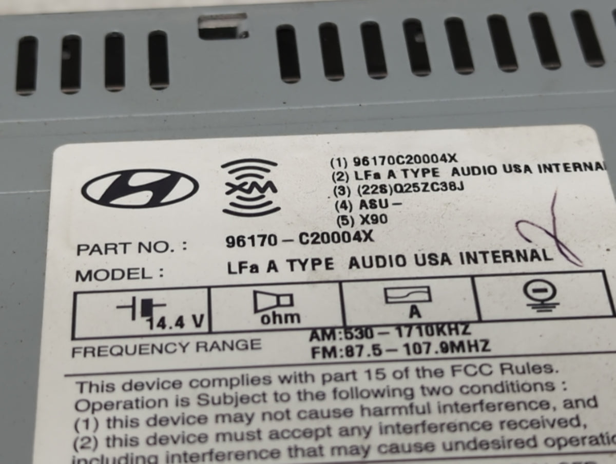 2015 Hyundai Sonata Radio AM FM Cd Player Receiver Replacement P/N:96170-C20004X Fits OEM Used Auto Parts - Oemusedautoparts