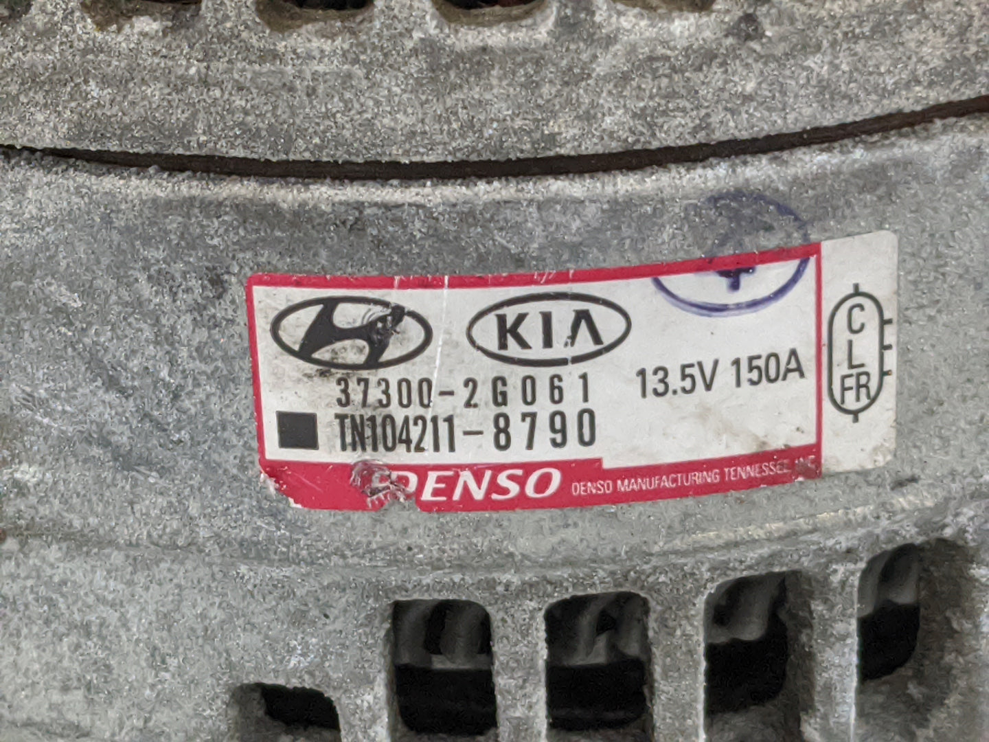 2015-2019 Hyundai Sonata Alternator Replacement Generator Charging Assembly Engine OEM P/N:37300-2G061 Fits OEM Used Auto Pa