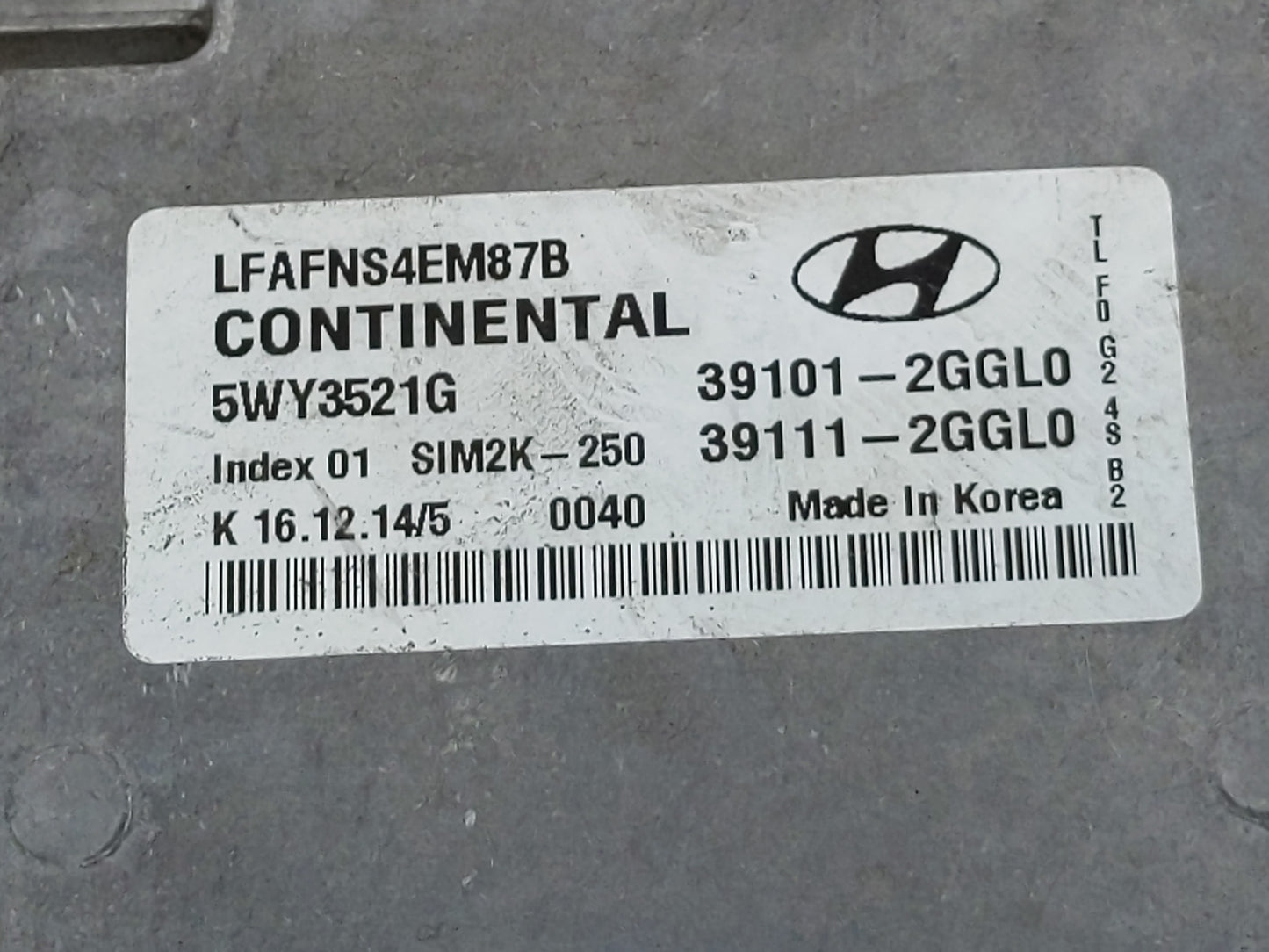 2015-2017 Hyundai Sonata PCM Engine Control Computer ECU ECM PCU OEM P/N:39111-2GGGL0 39101-2GGL0 Fits Fits 2015 2016 2017 O