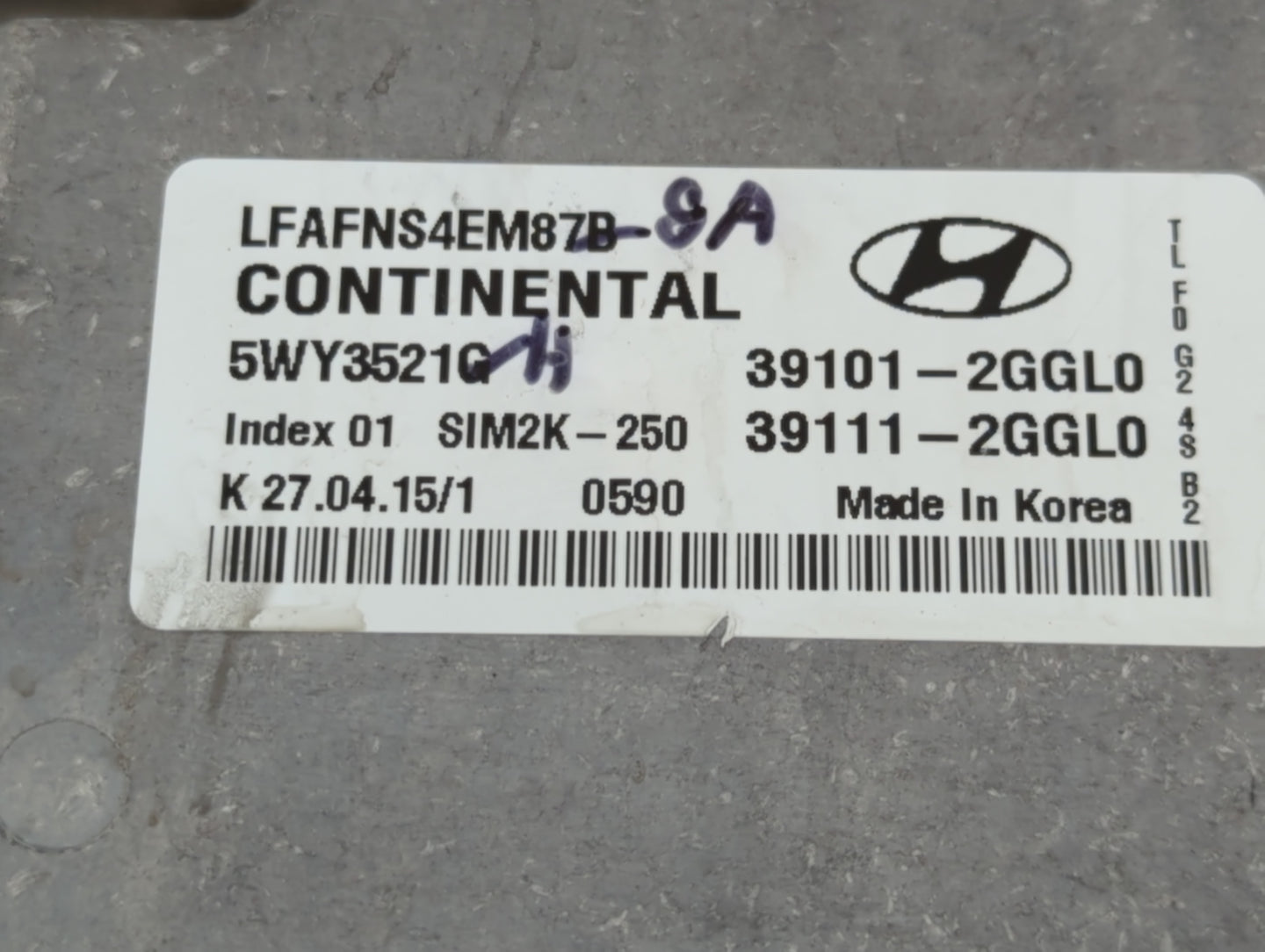 2015-2017 Hyundai Sonata PCM Engine Control Computer ECU ECM PCU OEM P/N:39111-2GGL0 39101-2GGL0 Fits Fits 2015 2016 2017 OE