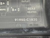 2015 Hyundai Sonata Fusebox Fuse Box Panel Relay Module P/N:91950-C1820 Fits OEM Used Auto Parts - Oemusedautoparts1.com
