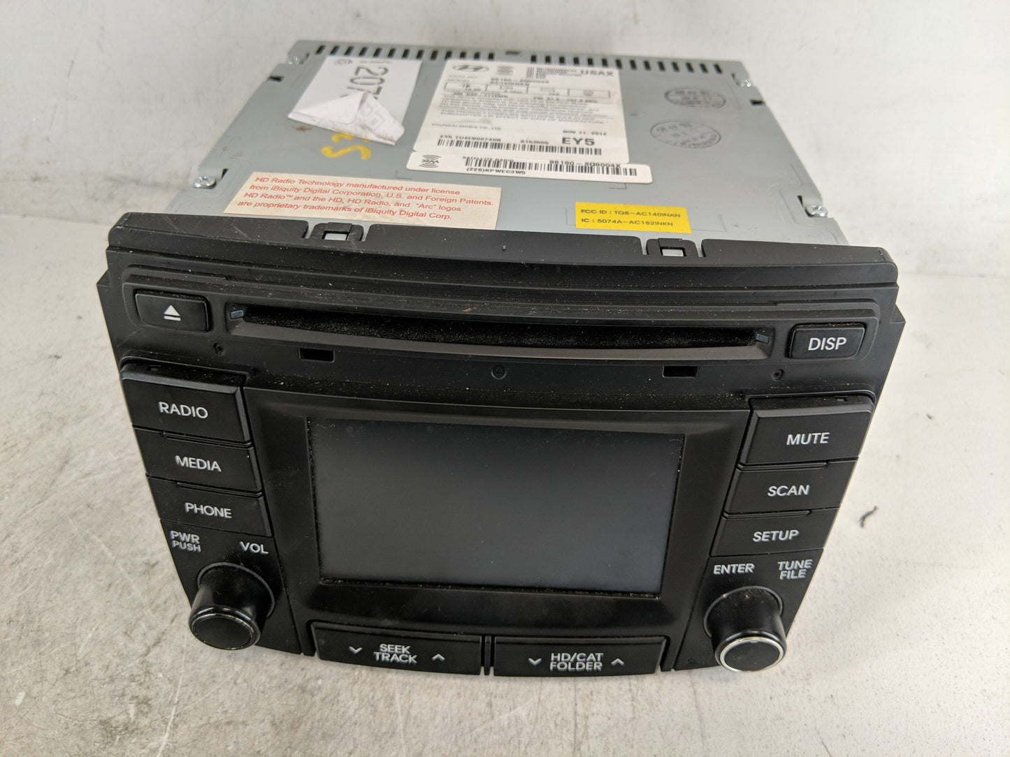 2014-2015 Hyundai Sonata Radio AM FM Cd Player Receiver Replacement P/N:96180-3Q8004X Fits Fits 2014 2015 OEM Used Auto Part