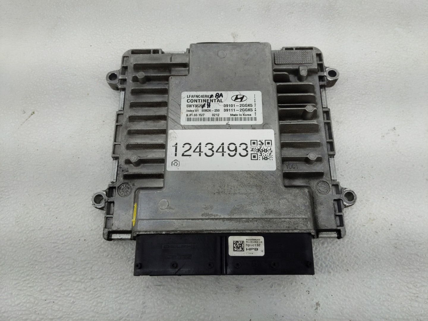 2015 Hyundai Sonata PCM Engine Control Computer ECU ECM PCU OEM P/N:39111-2GGK5 39101-2GGK5 Fits OEM Used Auto Parts - Oemus