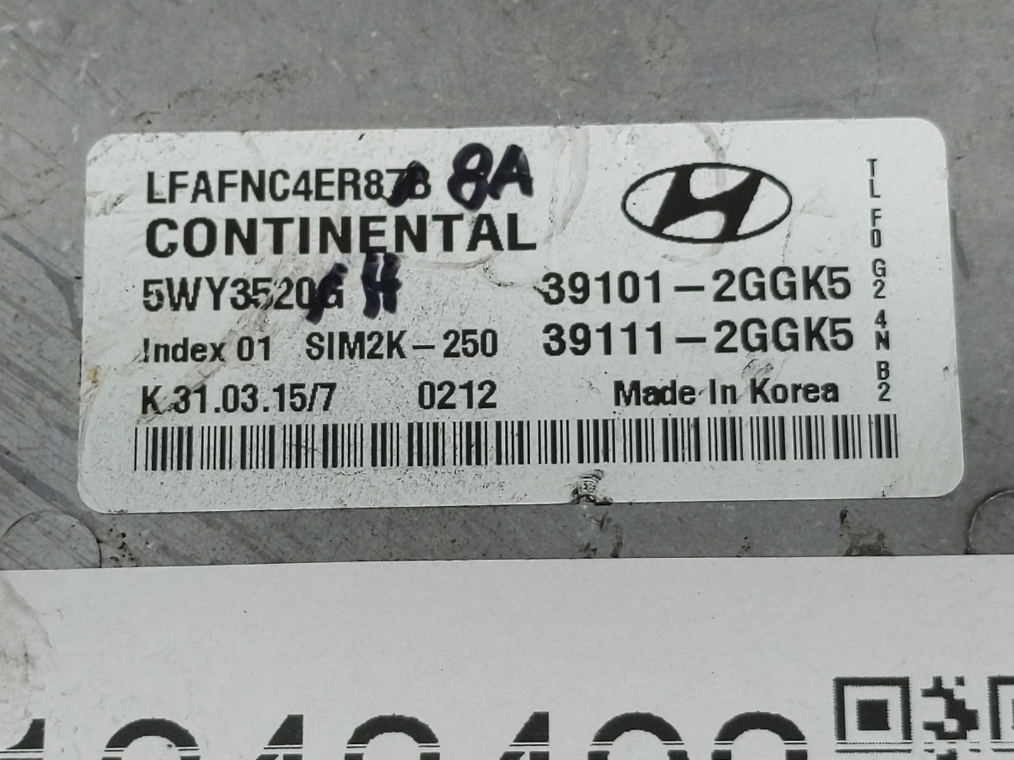 2015 Hyundai Sonata PCM Engine Control Computer ECU ECM PCU OEM P/N:39111-2GGK5 39101-2GGK5 Fits OEM Used Auto Parts - Oemus
