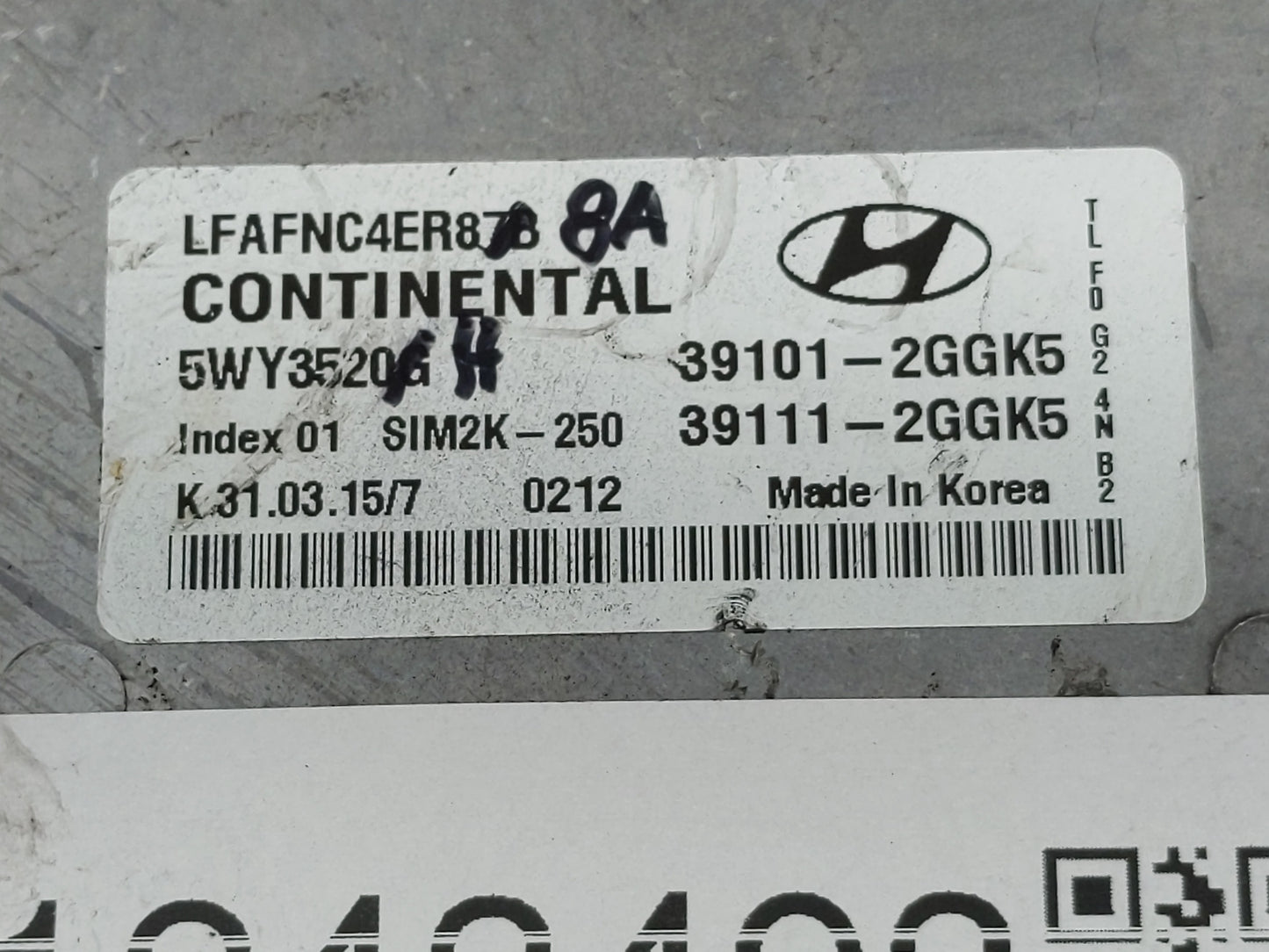 2015 Hyundai Sonata PCM Engine Control Computer ECU ECM PCU OEM P/N:39111-2GGK5 39101-2GGK5 Fits OEM Used Auto Parts - Oemus