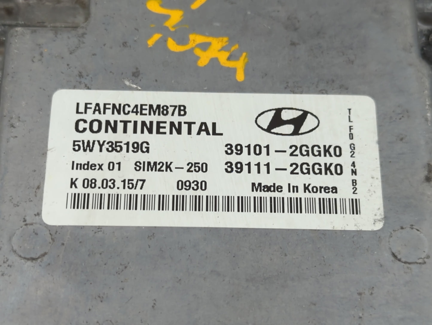 2015-2017 Hyundai Sonata PCM Engine Control Computer ECU ECM PCU OEM P/N:39111-2GGK0 39101-2GGK0 Fits Fits 2015 2016 2017 OE