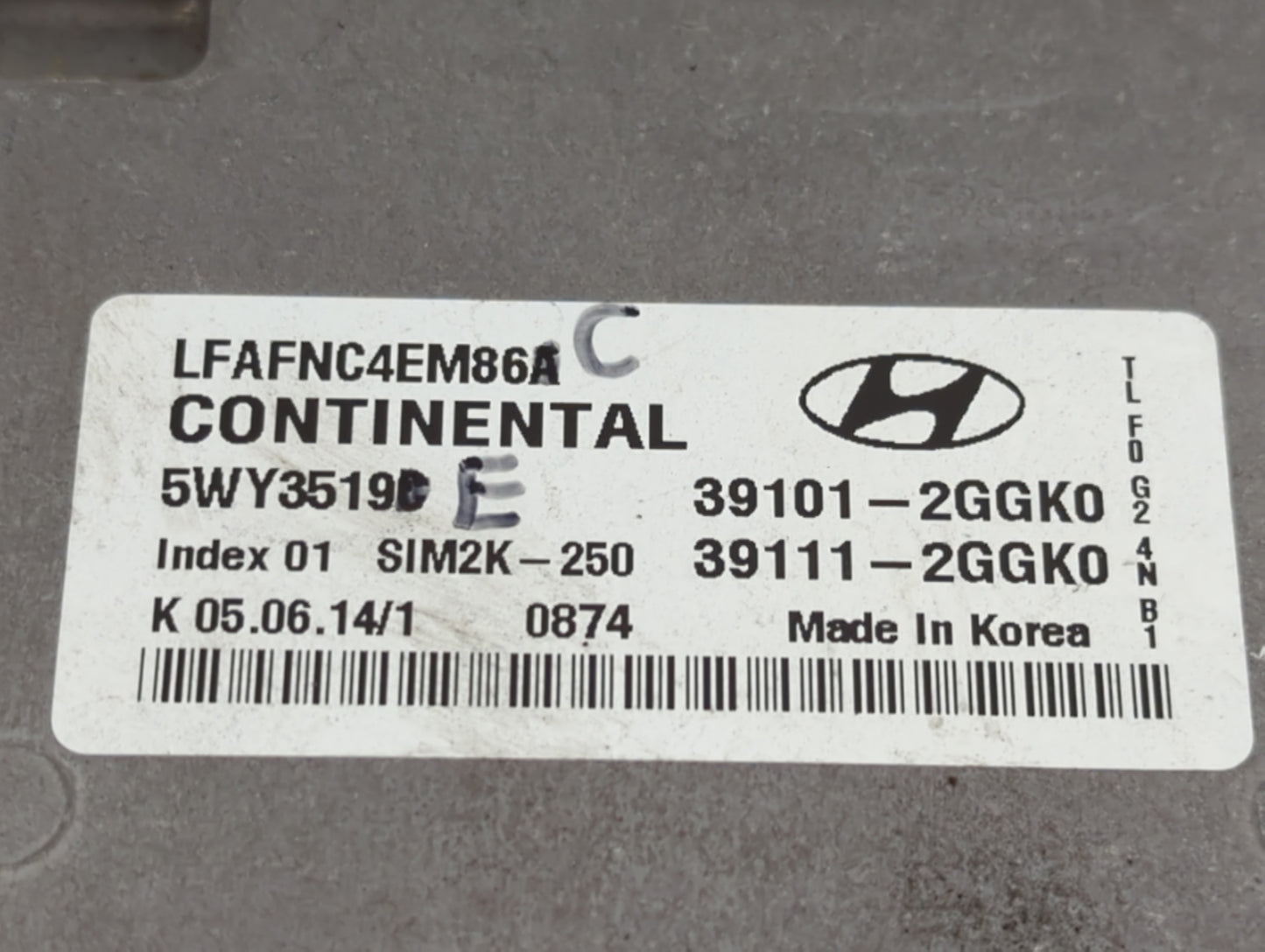 2015-2017 Hyundai Sonata PCM Engine Control Computer ECU ECM PCU OEM P/N:39111-2GGK0 39101-2GGK0 Fits Fits 2015 2016 2017 OE