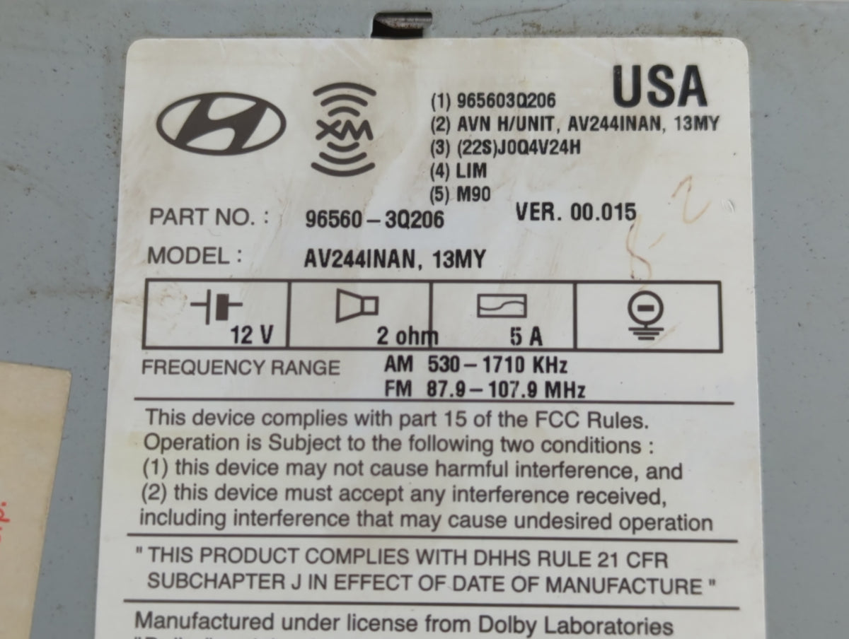 2015 Hyundai Sonata Information Radio Display Screen 1257662 - Oemusedautoparts1.com