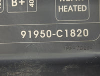 2015 Hyundai Sonata Fusebox Fuse Box Panel Relay Module P/N:91950-C1820 Fits OEM Used Auto Parts - Oemusedautoparts1.com