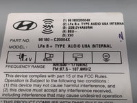 2015 Hyundai Sonata Radio AM FM Cd Player Receiver Replacement P/N:96180-C20004X Fits OEM Used Auto Parts - Oemusedautoparts