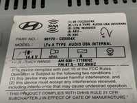 2015 Hyundai Sonata Radio AM FM Cd Player Receiver Replacement P/N:96170-C20004X 96180-C20004X Fits OEM Used Auto Parts - Oe