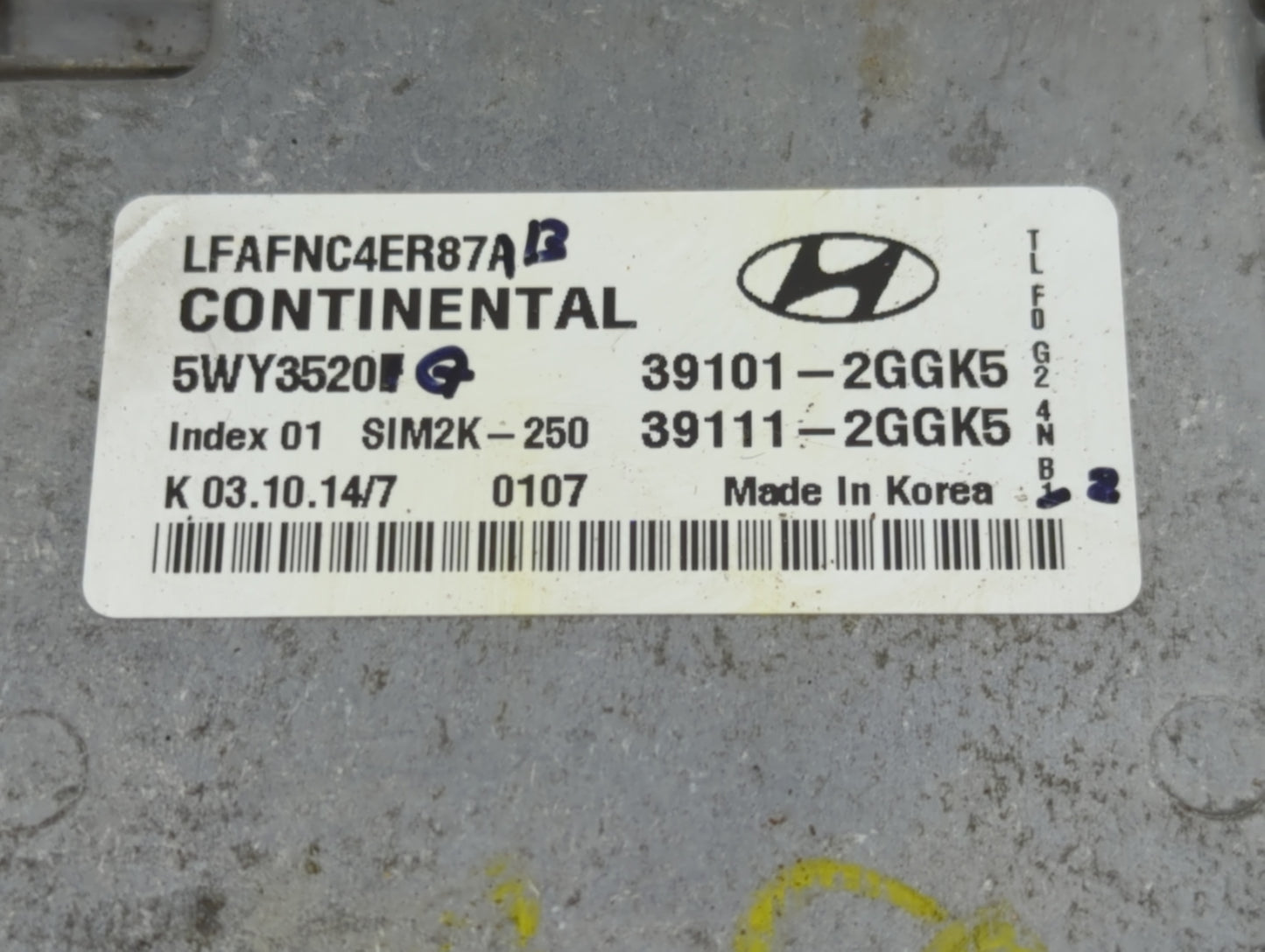 2015-2017 Hyundai Sonata PCM Engine Control Computer ECU ECM PCU OEM P/N:39111-2GGK5 39101-2GGK5 Fits Fits 2015 2016 2017 OE