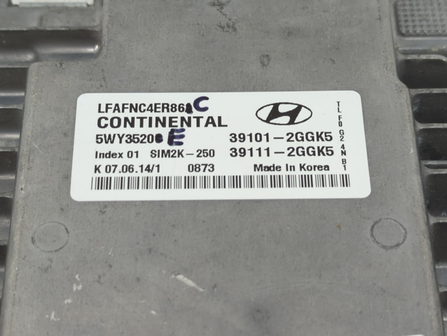 2015-2017 Hyundai Sonata PCM Engine Control Computer ECU ECM PCU OEM P/N:39111-2GGK5 39101-2GGK5 Fits Fits 2015 2016 2017 OE