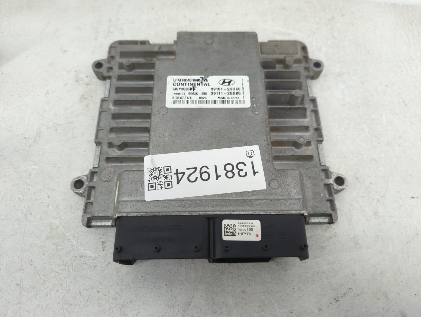 2015 Hyundai Sonata PCM Engine Control Computer ECU ECM PCU OEM P/N:5WY3520F 39101 2GGK5, 39111-2GGK5 Fits OEM Used Auto Par