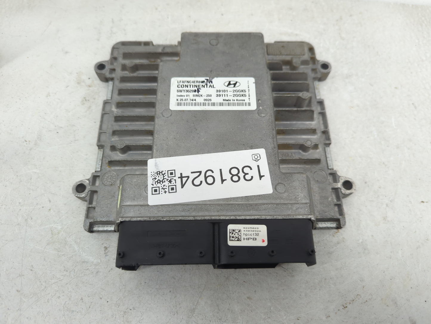 2015 Hyundai Sonata PCM Engine Control Computer ECU ECM PCU OEM P/N:5WY3520F 39101 2GGK5, 39111-2GGK5 Fits OEM Used Auto Par