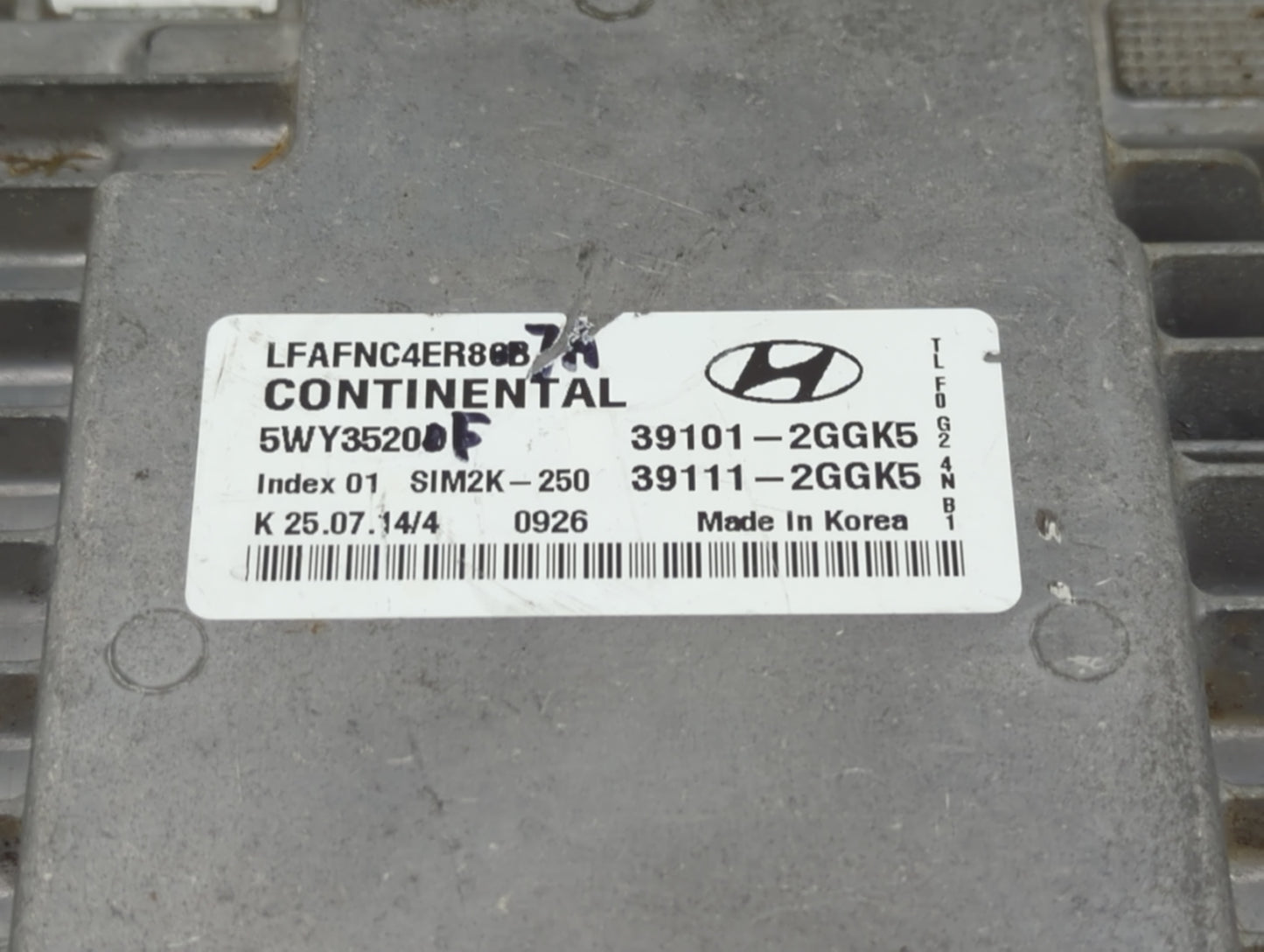 2015 Hyundai Sonata PCM Engine Control Computer ECU ECM PCU OEM P/N:5WY3520F 39101 2GGK5, 39111-2GGK5 Fits OEM Used Auto Par