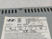 2015 Hyundai Sonata Radio AM FM Cd Player Receiver Replacement P/N:96180-C20004X 96170-C20004X Fits OEM Used Auto Parts - Oe