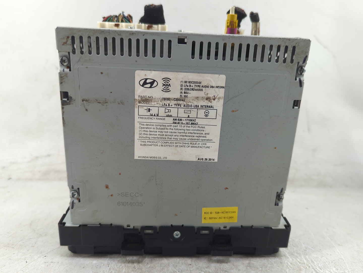 2015-2017 Hyundai Sonata Radio AM FM Cd Player Receiver Replacement P/N:96180-C20004X Fits Fits 2015 2016 2017 OEM Used Auto