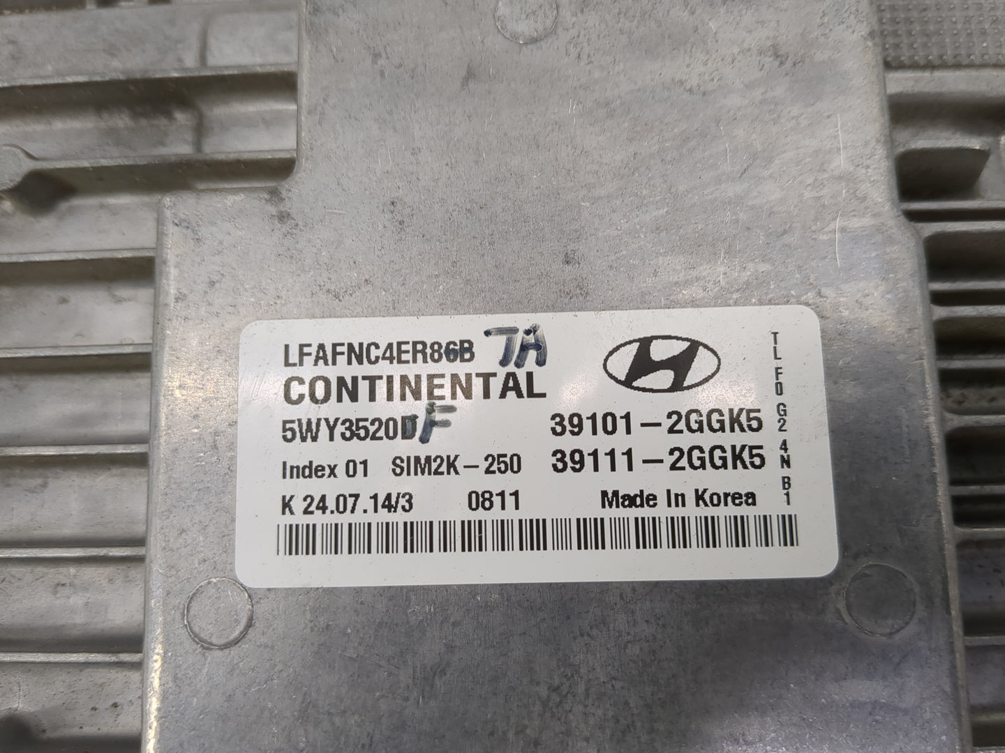 2015-2017 Hyundai Sonata PCM Engine Control Computer ECU ECM PCU OEM P/N:39101-2GGK5 39111-2GGK5 Fits Fits 2015 2016 2017 OE