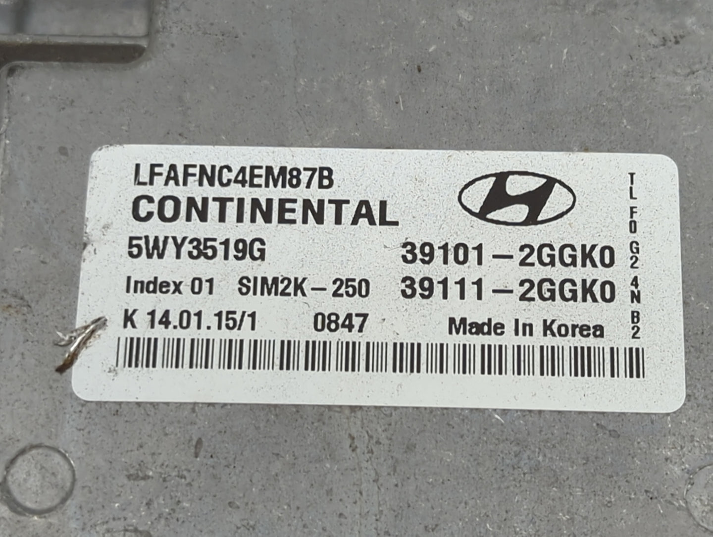 2015-2017 Hyundai Sonata PCM Engine Control Computer ECU ECM PCU OEM P/N:39101-2GGK0 39111-2GGK0 Fits Fits 2015 2016 2017 OE