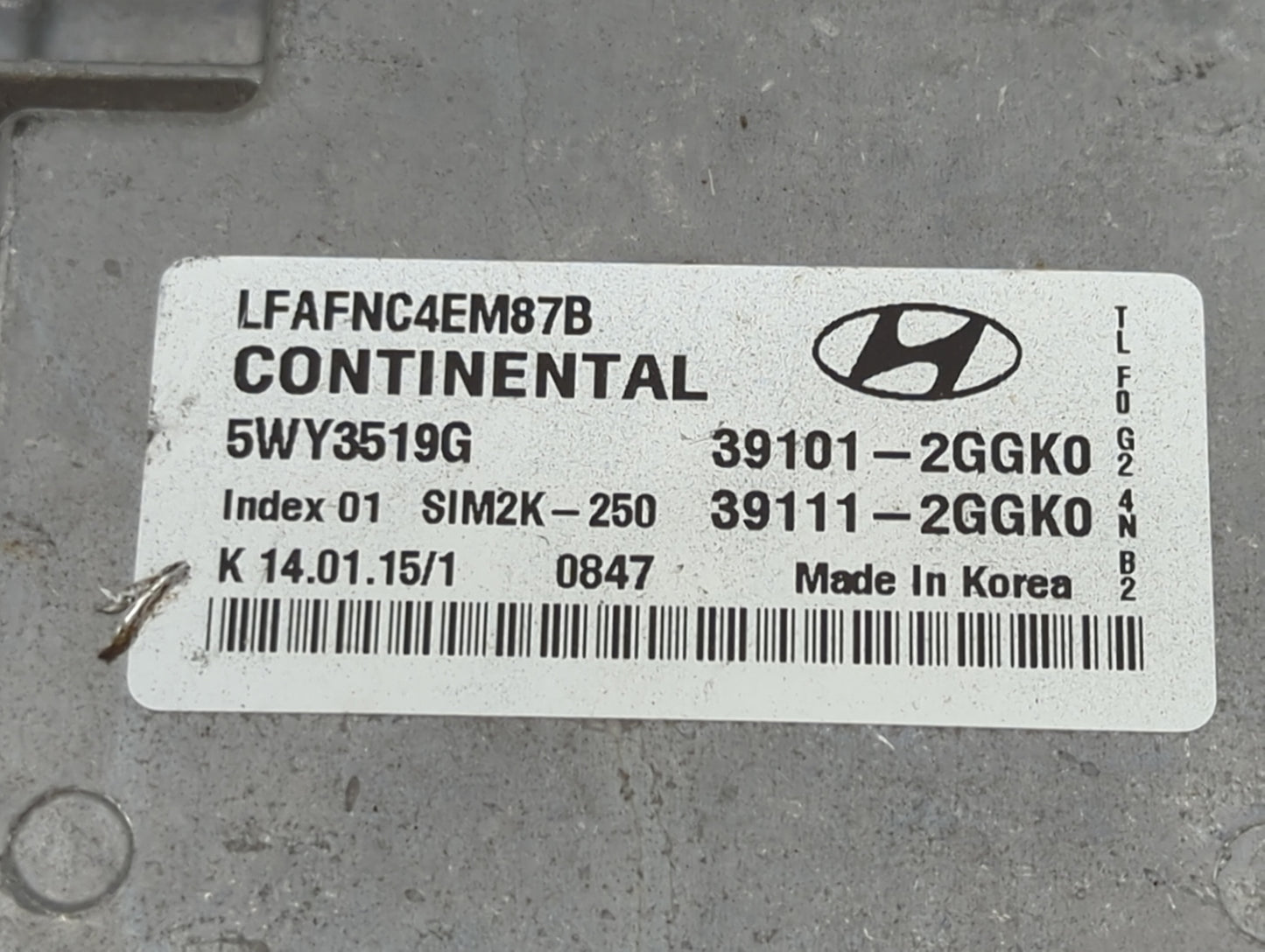 2015-2017 Hyundai Sonata PCM Engine Control Computer ECU ECM PCU OEM P/N:39101-2GGK0 39111-2GGK0 Fits Fits 2015 2016 2017 OE