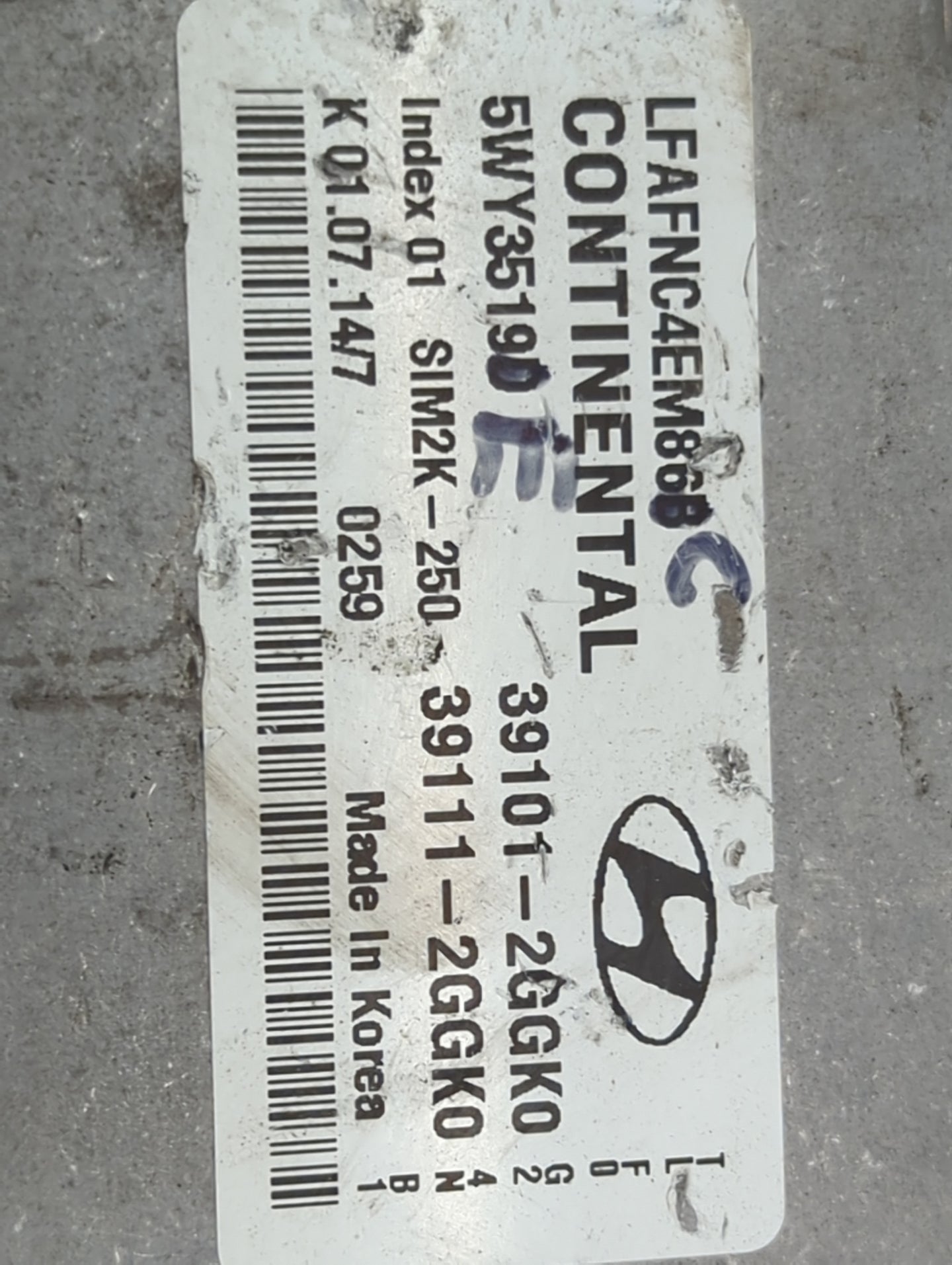 2015-2017 Hyundai Sonata PCM Engine Control Computer ECU ECM PCU OEM P/N:39101-2GGK0 39111-2GGK0 Fits Fits 2015 2016 2017 OE