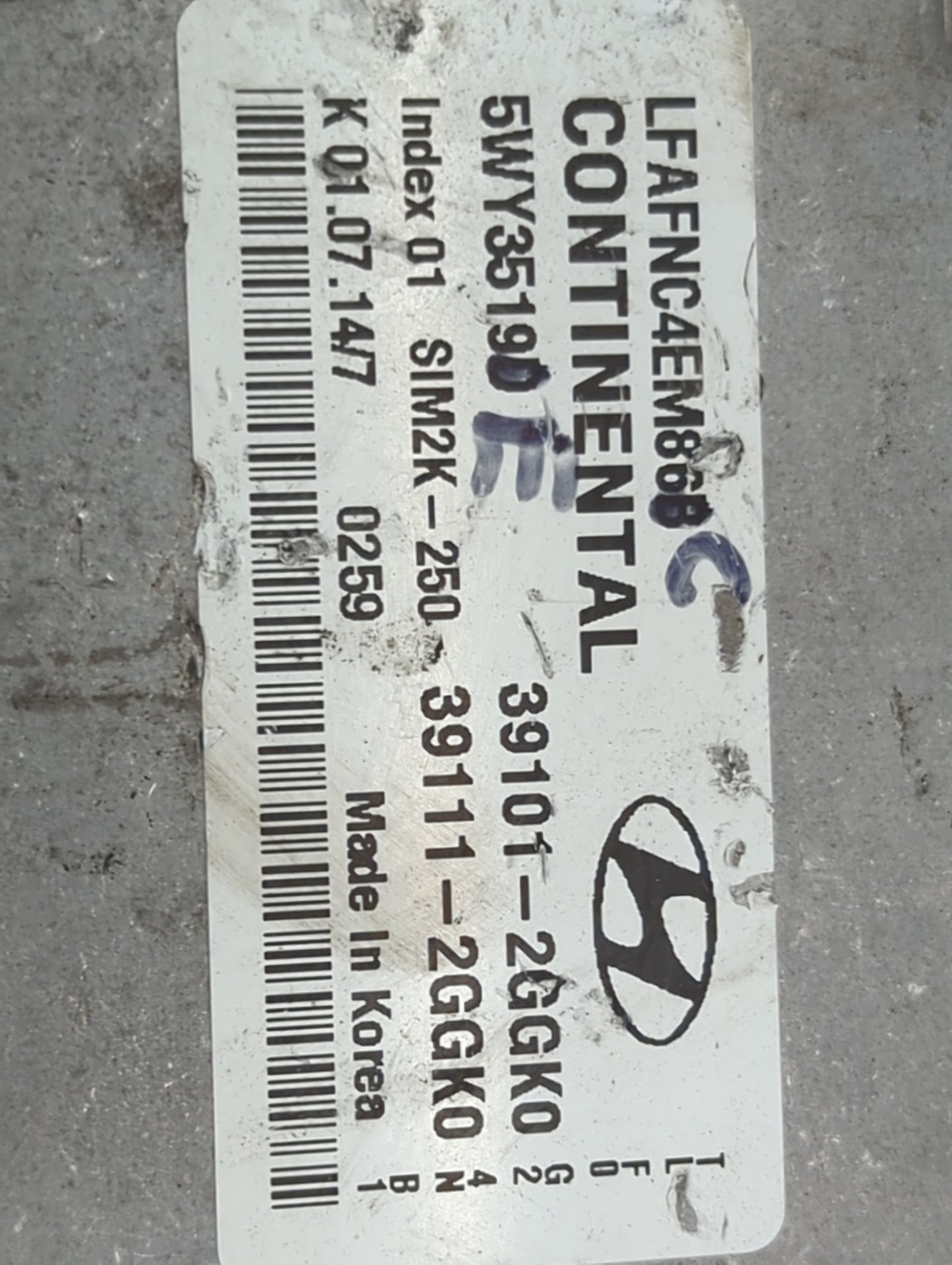 2015-2017 Hyundai Sonata PCM Engine Control Computer ECU ECM PCU OEM P/N:39101-2GGK0 39111-2GGK0 Fits Fits 2015 2016 2017 OE