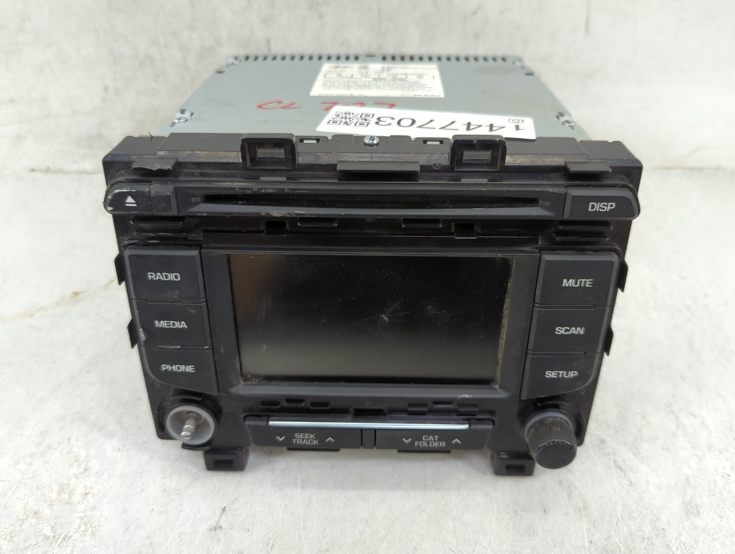 2015 Hyundai Sonata Radio AM FM Cd Player Receiver Replacement P/N:96180-C20504X A5HEC00200A Fits OEM Used Auto Parts - Oemu