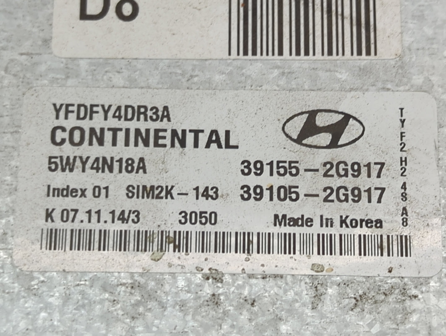2011-2015 Hyundai Sonata PCM Engine Control Computer ECU ECM PCU OEM P/N:39155-2G917 39105-2G917 Fits OEM Used Auto Parts - 