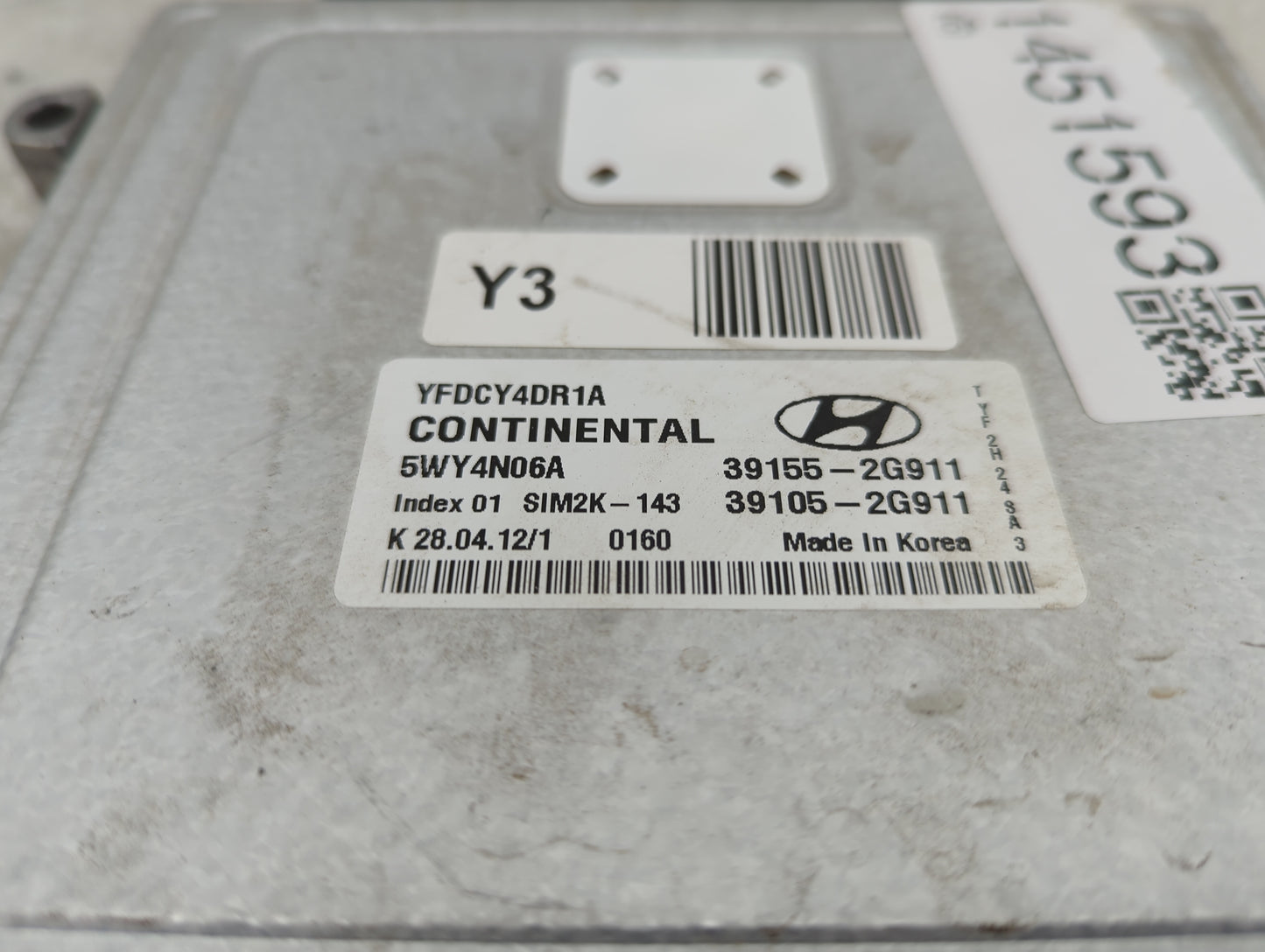 2011-2015 Hyundai Sonata PCM Engine Control Computer ECU ECM PCU OEM P/N:39155-2G916 39105-2G916 Fits OEM Used Auto Parts - 