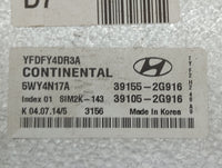 2011-2015 Hyundai Sonata PCM Engine Control Computer ECU ECM PCU OEM P/N:39155-2G916 39105-2G916 Fits OEM Used Auto Parts - 