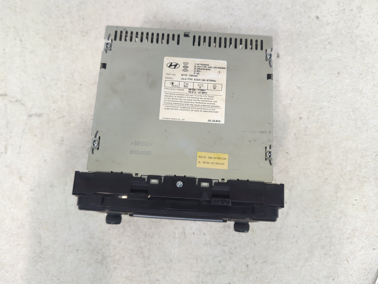 2015-2017 Hyundai Sonata Radio AM FM Cd Player Receiver Replacement P/N:96170-C2005X4 TQ8-AC180C2AN Fits Fits 2015 2016 2017