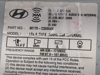 2015 Hyundai Sonata Radio AM FM Cd Player Receiver Replacement P/N:96170-C20004X Fits OEM Used Auto Parts - Oemusedautoparts